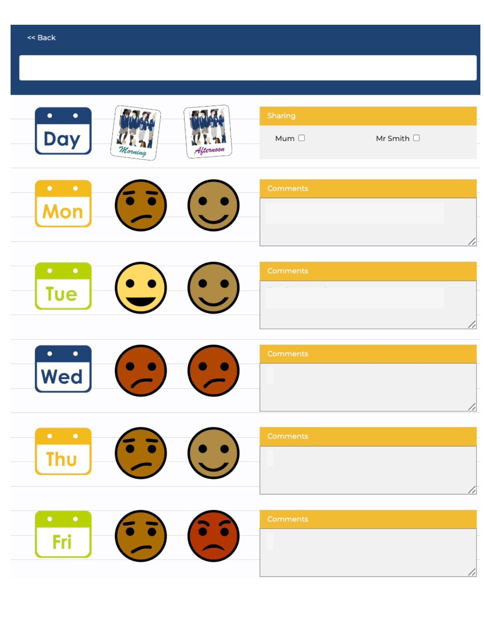 Diary page Diary page